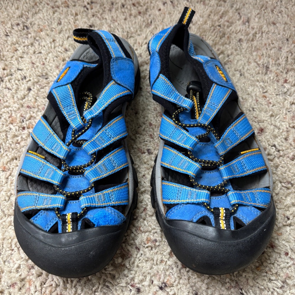 KEEN Newport H2 Blue Yellow Waterproof Hiking Sandals Womens 8.5 River Shoes